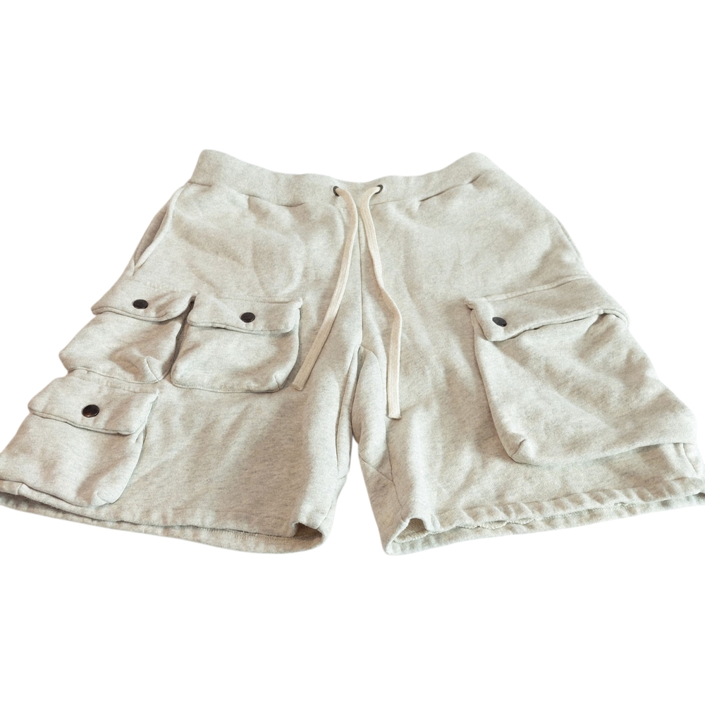 Profound Light Gray Cotton Cargo Shorts with Pockets Size M NWT